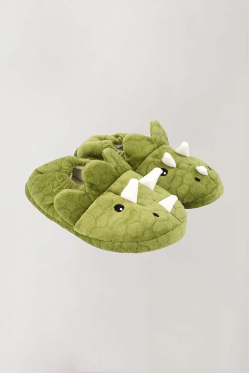 Pantufla dinosaurio - Verde claro 