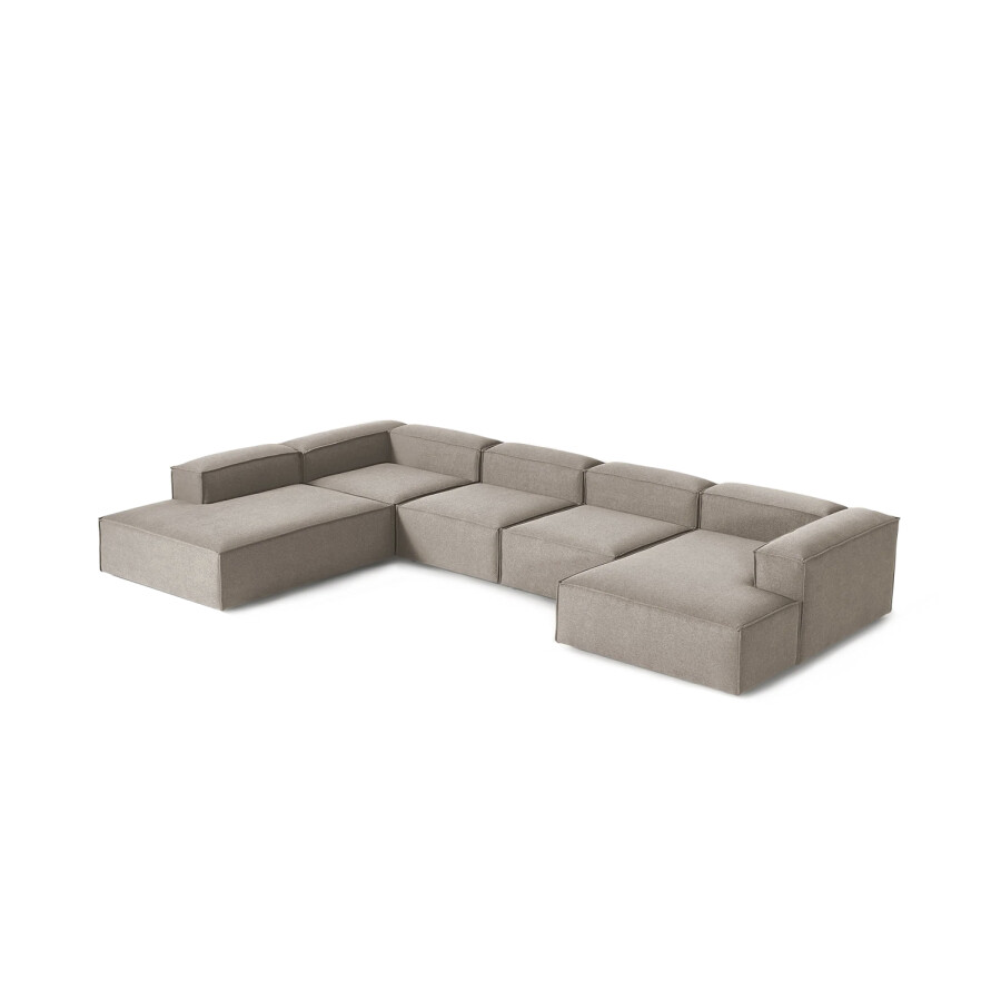 Sillón Nicole Chaise Lounge + Esquinero + Respaldo X2+ Chaise Lounge Simple Gris