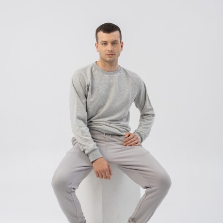 Buzo Menpi Alta Calidad Moda Hombre Cuello Redondo Deportivo Gris S/C