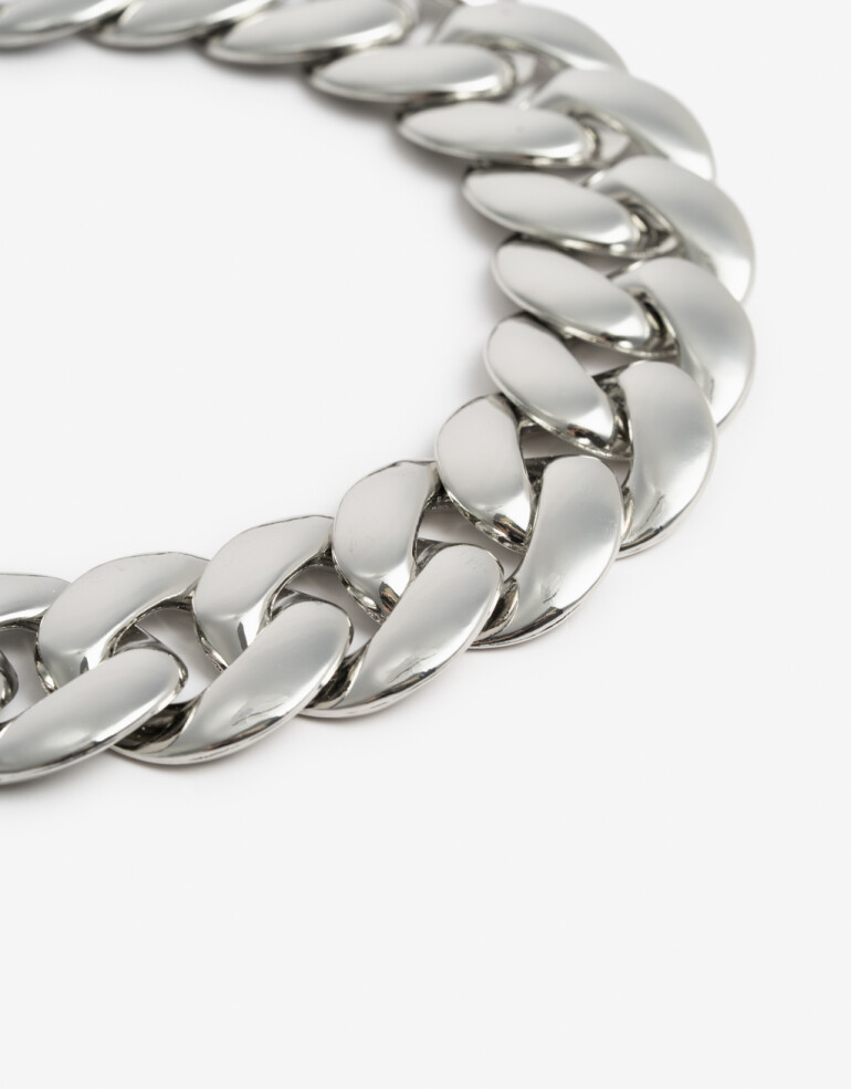 Collares Cortos Metal Collar Corto Cadena Bold - Plateado Rodio