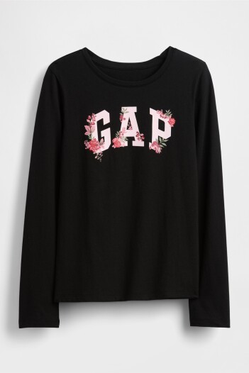 Remera Logo Gap Niña Black 1