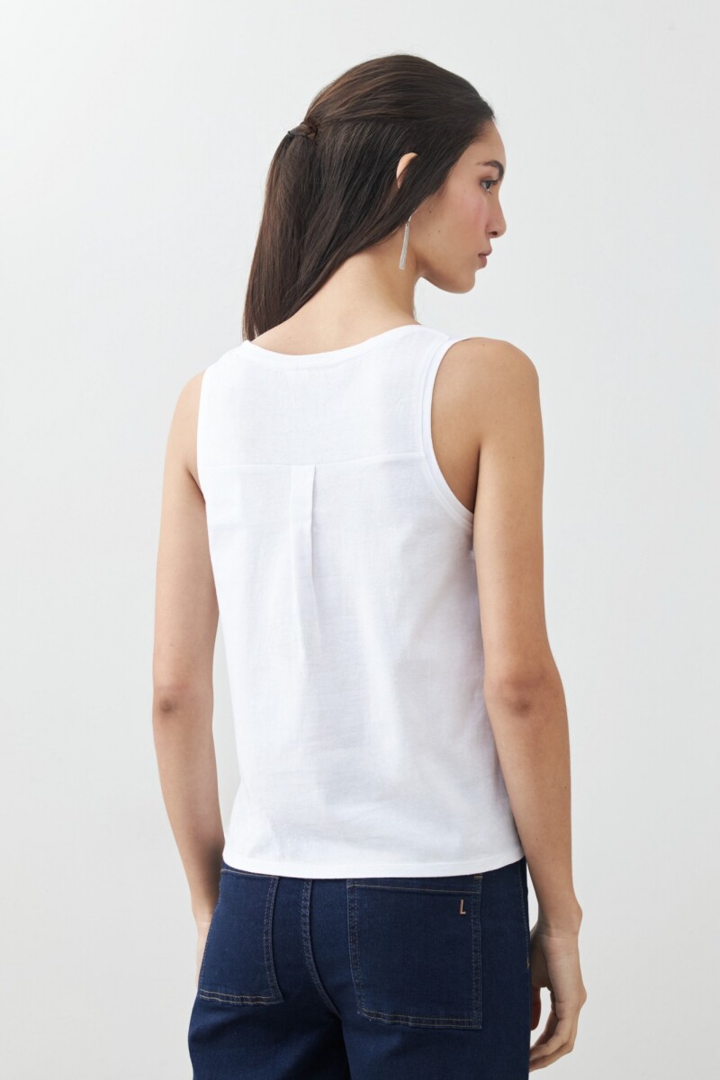 Musculosa escote a la base blanco