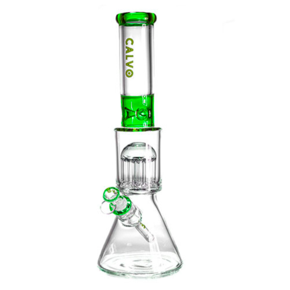 BONG CALVO GLASS BEAKER TREE PERC CON SHOWER 42CM - VERDE 