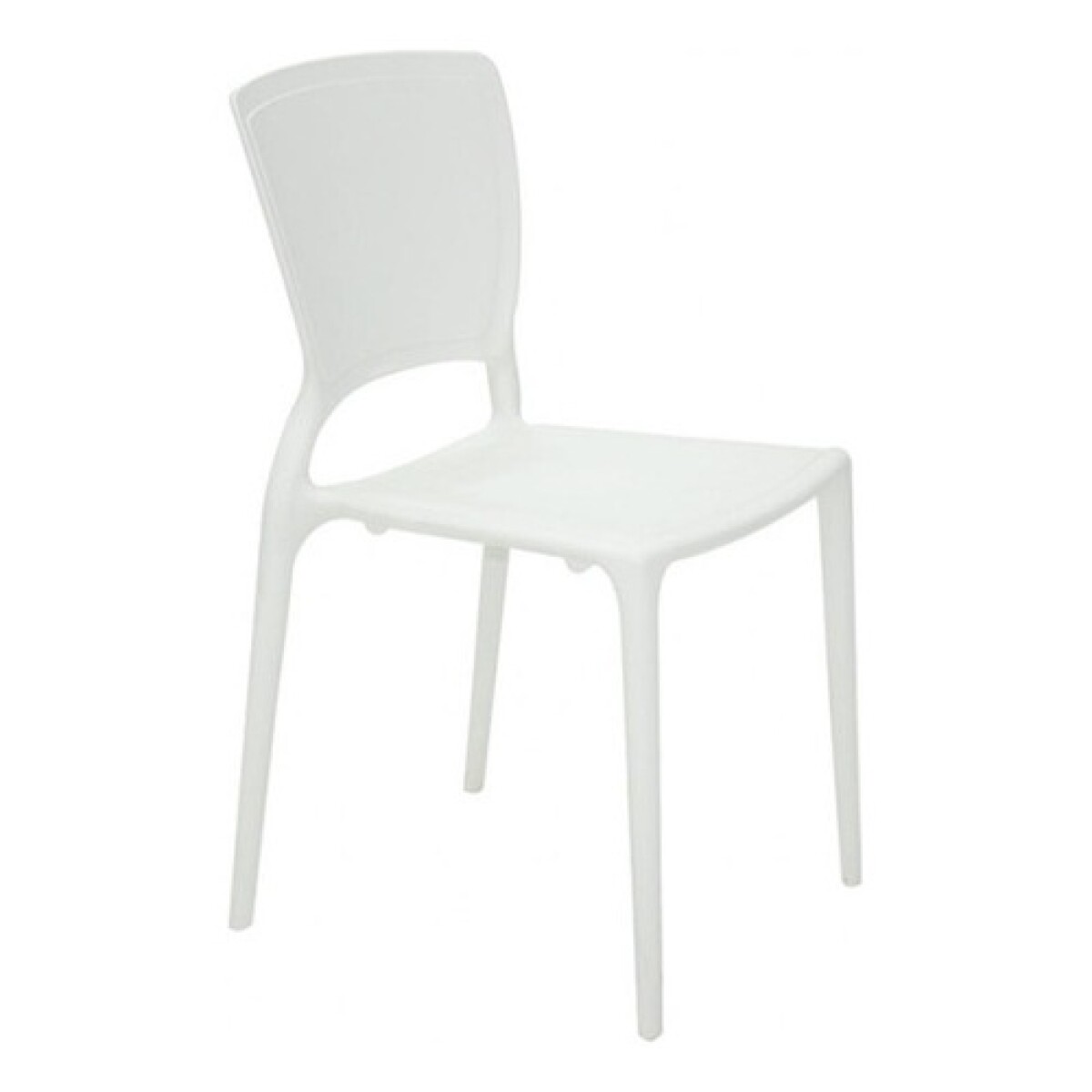 Silla Sofia Tramontina blanca apilable con respaldo cerrado 