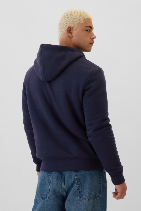 Canguro Con Corderito Logo Gap Hombre Navy Uniform