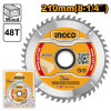 DISCO P MADERA SIERRA 210MM 8 1/4 48 DIENTES INGCO TSB121022 DISCO P MADERA SIERRA 210MM 8 1/4 48 DIENTES INGCO TSB121022