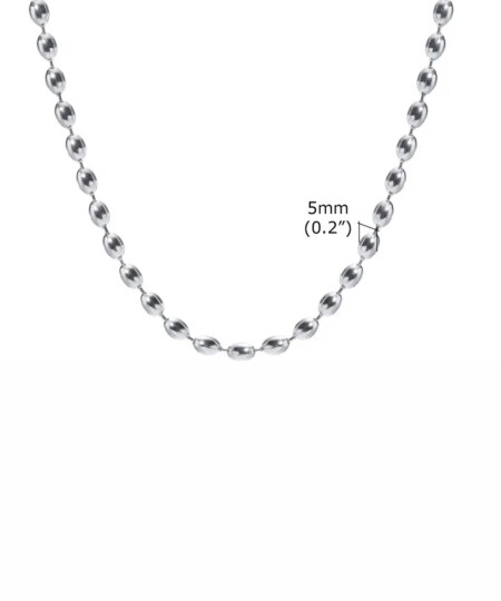 COLLAR BOLI 5 MM SILVER