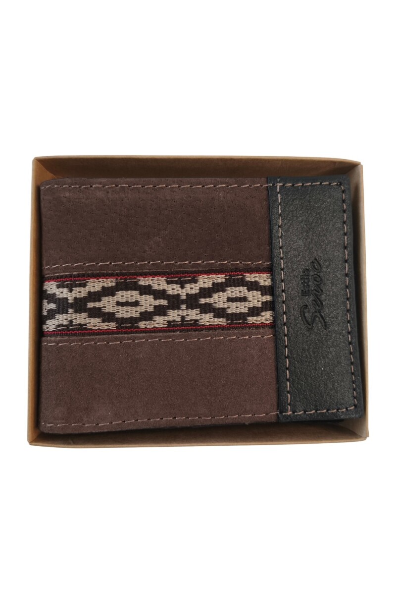 billetera de cuero al corte Chocolate