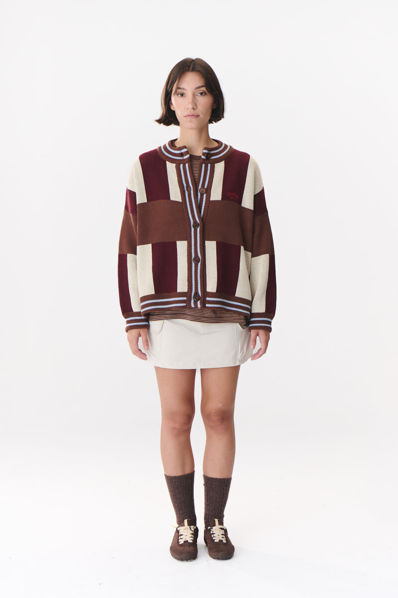 Cardigan Glory Print Bordó