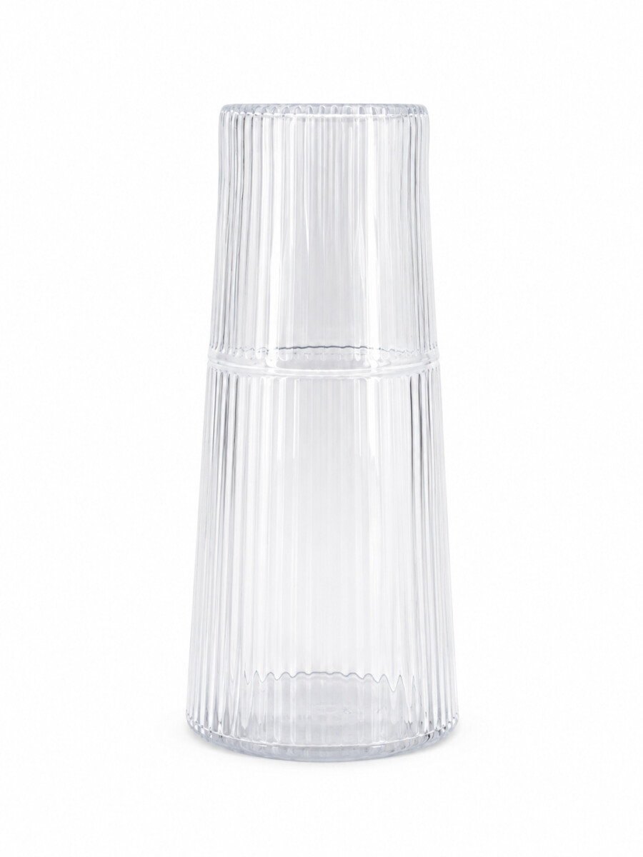 BOTELLA DE VIDRIO CON TAPA VASO - TRANSPARENTEGenérico 