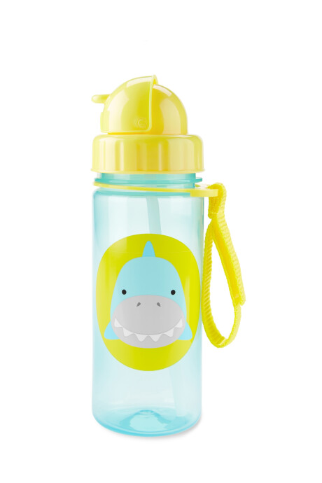 Botella Para Niños Con Sorbito Diseño Tiburón Sin color