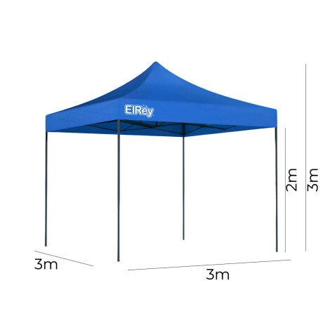 Gazebo 3x3mt Toldo Carpa Uv30 Impermeable Resistente Azul