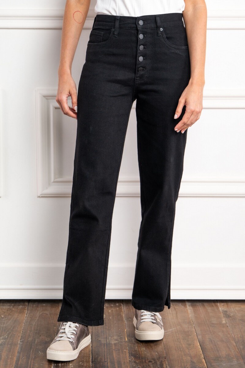 Jean Botones Negro Negro