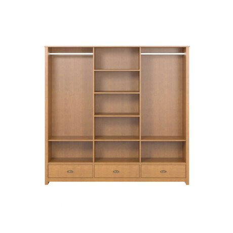 Ropero 3 puertas corredizas 3 cajones Madera maciza Marron