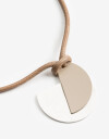 Collares Largos Metal Collar Largo Cordón Chapones - Plateado Plata Cepillada Mate