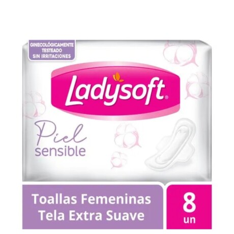 LADYSOFT TOALLAS FEMENINAS PIEL SENSIBLE TELA EXTRA SUAVE CON ALAS 8 UNIDADES LADYSOFT TOALLAS FEMENINAS PIEL SENSIBLE TELA EXTRA SUAVE CON ALAS 8 UNIDADES