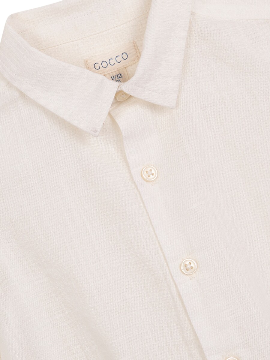 Camisa Body Cuello Peter Pan Blanco Roto