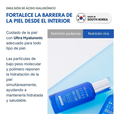 Emulsión Orjena Ultra Hyaluronic 100ml Emulsión Orjena Ultra Hyaluronic 100ml