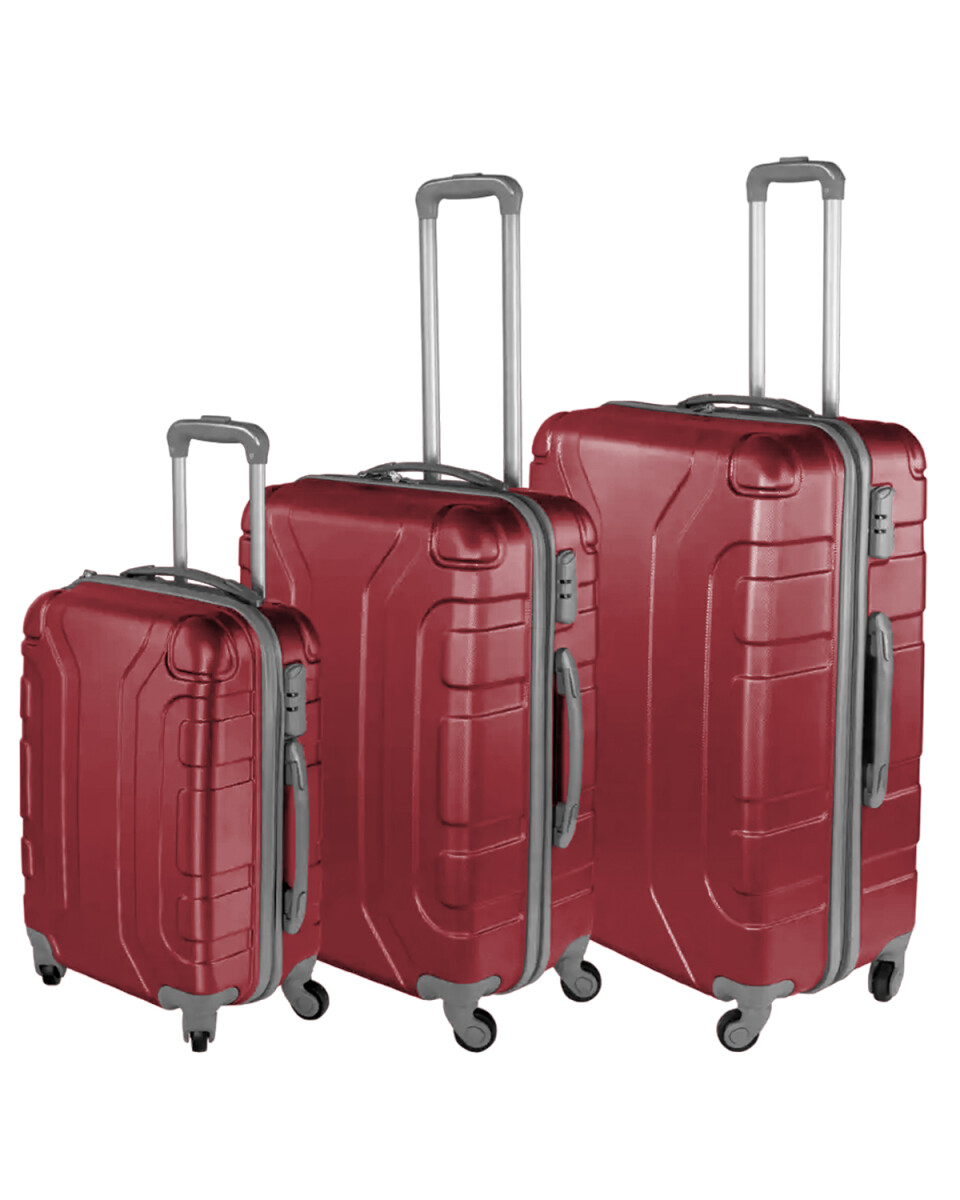 Set de 3 valijas de viaje rígidas Arye con ruedas - Bordeaux 