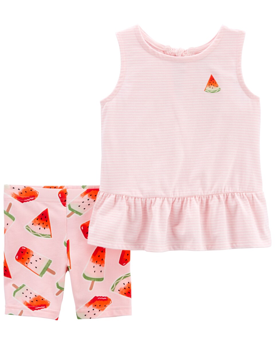 Conjunto Carters 2 Piezas Short y Musculosa Sandía - ROSA 