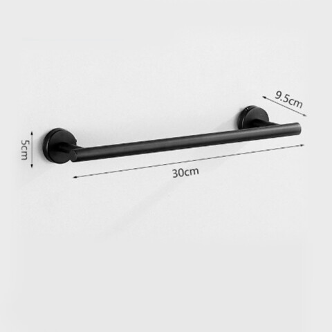 Barra toallero negro de acero inoxidable para amurar Barra Toallero Negro De Acero Inoxidable Para Amurar