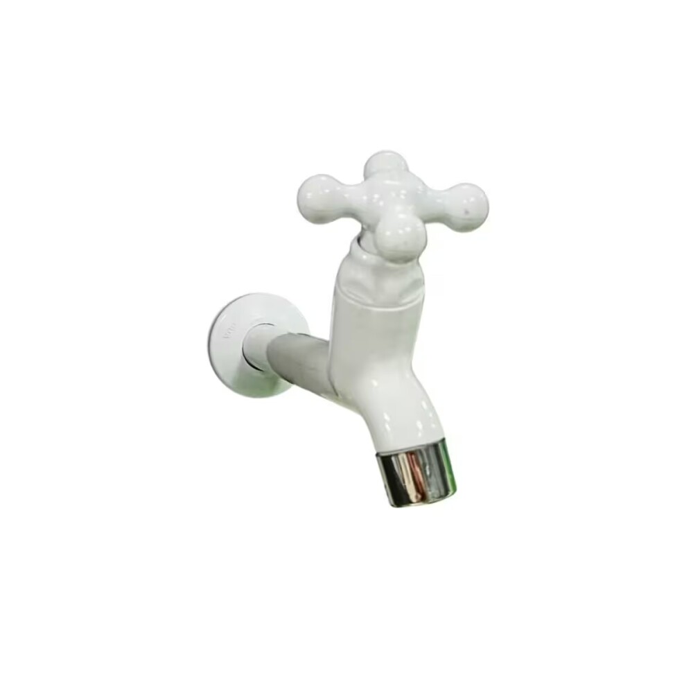 Grifería de lavatorio de agua fría de pared larga Marujá blanca Grifería De Lavatorio De Agua Fría De Pared Larga Marujá Blanca