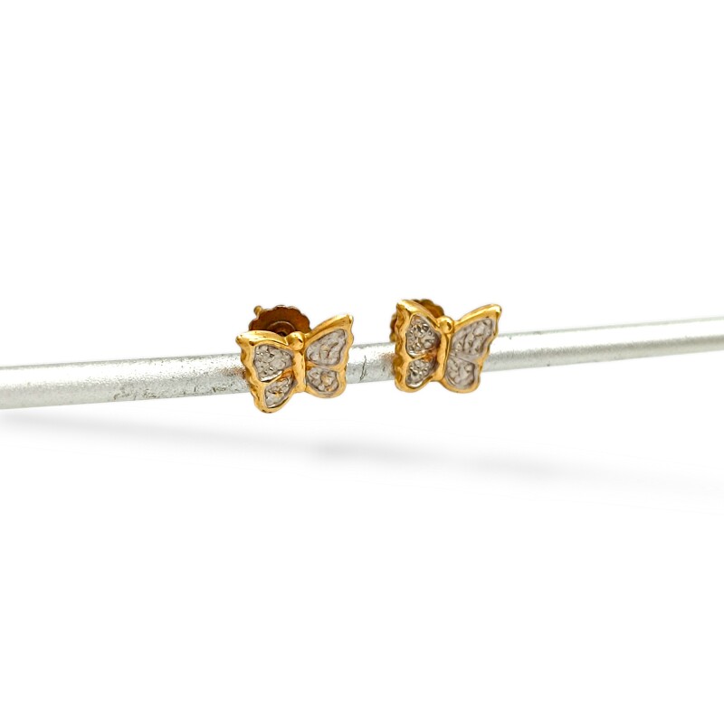 Caravanas Mariposas de oro - Oro bajo - Sin piedra- CA8161 sinpiedra
