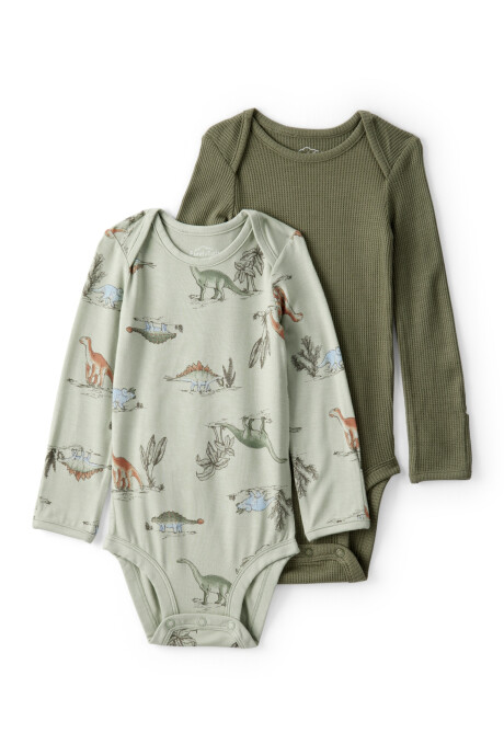 Pack dos bodies de viscosa, diseño dinos, línea Purelysoft Sin color