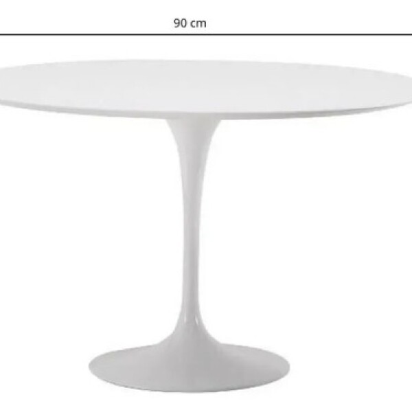 Mesa Comedor Cocina Tulip Redonda Laqueada 90Cm Blanca Atrix Blanco 1