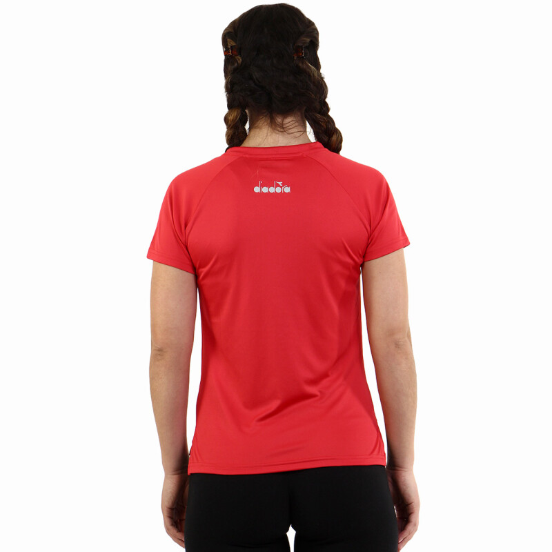 Remera Deportiva Mujer Diadora Dry Fit Rojo