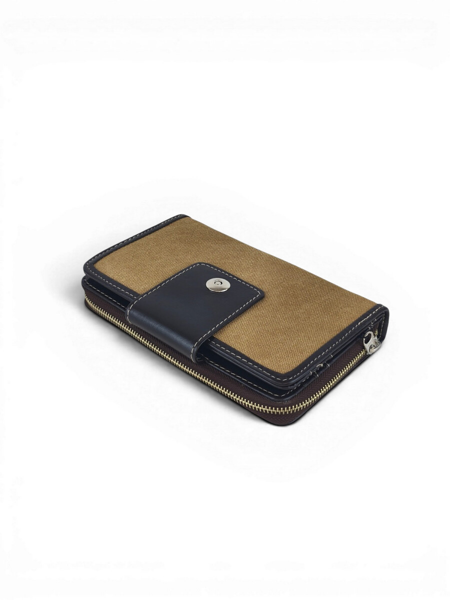 Monedero grande con lengueta - beige 
