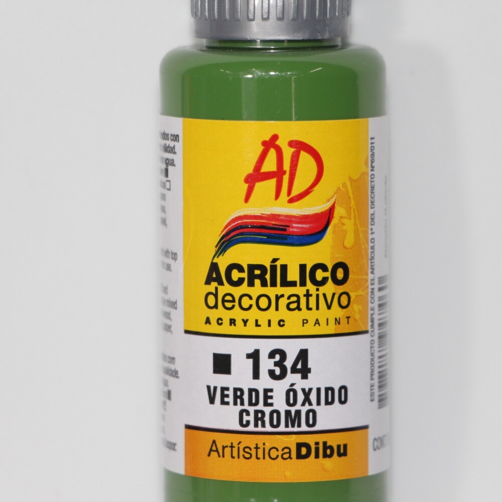 PINTURA ACRILICA ARTISTICA DIBU 60 ML. DIFERENTES COLORES COLOR VERDE OXIDO CROMO 134