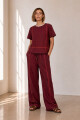 PANTALON LINO CRUZ BURDEOS