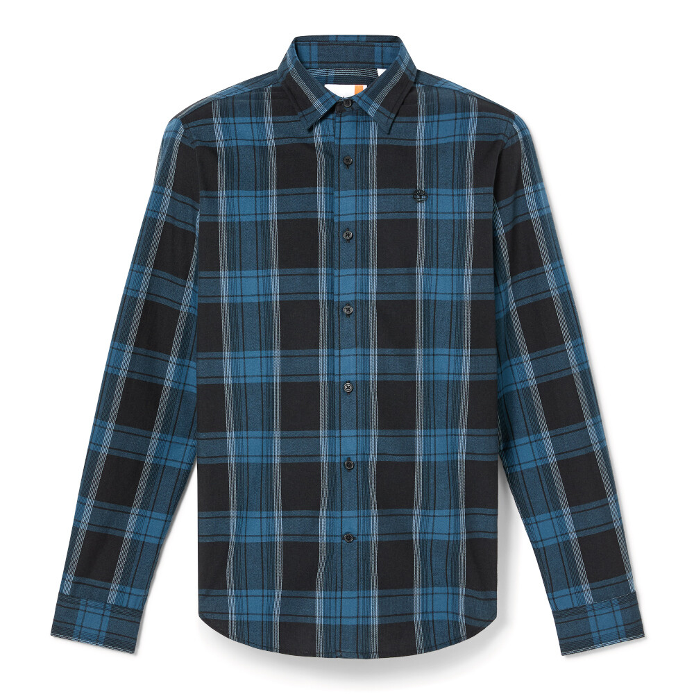 Camisa Herringbone Flannel Check Hombre Black YD