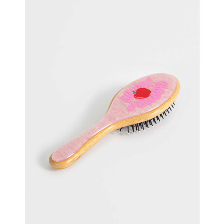 Cepillo Redondo De Bamboo Con Estampa Sweet Season Efecto Marmolado Combinacion Bicolor