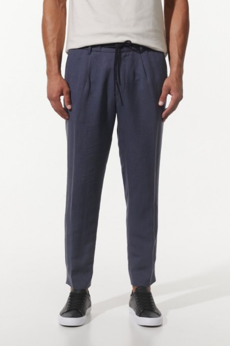 Pantalón casual de lino, Cperin - Azul 
