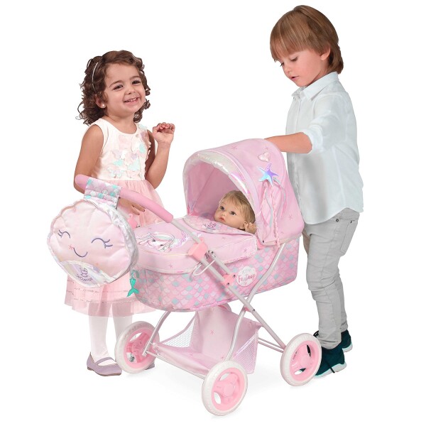 Coche Muñeca De Cuevas Bolso Almohada Plegable Ocean Fantasy Variante Color Rosa