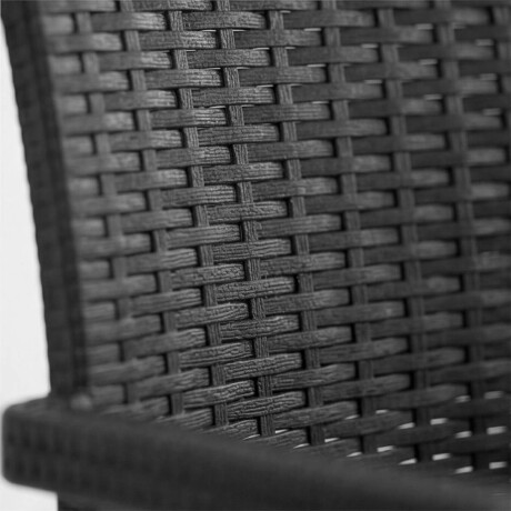 Silla Jardín Rattan Exterior Balcón Apilable UV 150k Negro