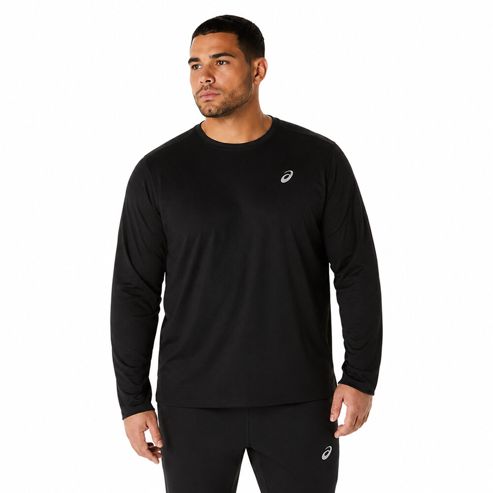 Polo Running Asics Silver LS Top Hombre Performance Black