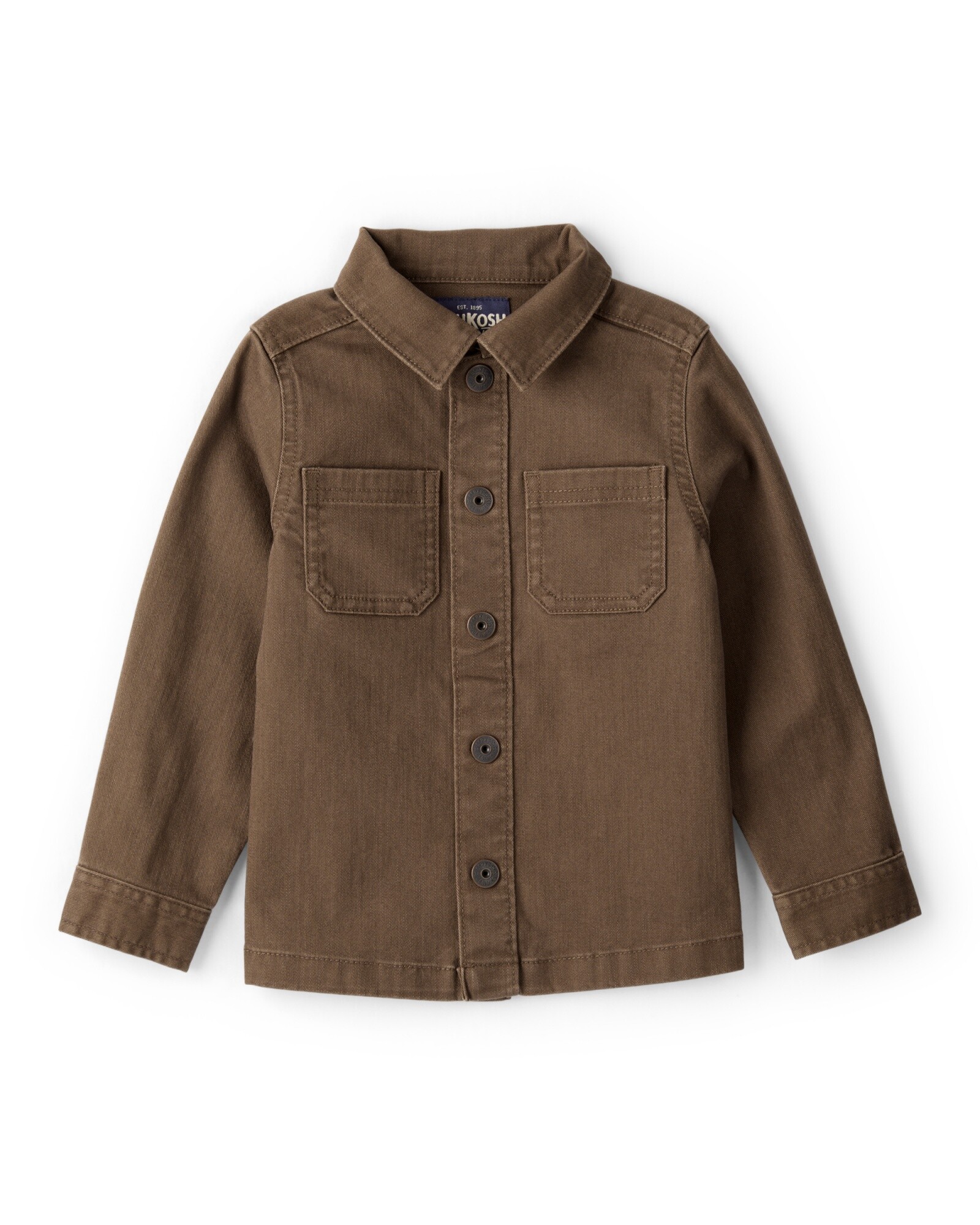 Camisa de algodón, marrón Sin color