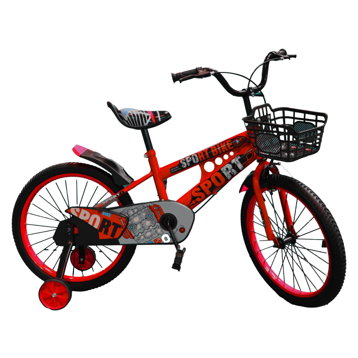 Bicicleta Infantil Rodado 20 C/Rueditas Aux Estilo Deportivo - Rojo 