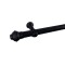 Barrote cortina de metal 1,5 m + 2 Soportes NEGRO