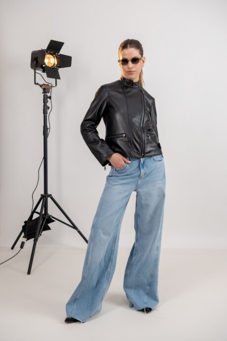 Chaqueta de cuero Dubai Negro