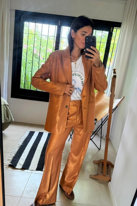 Blazer Sastre Lurex Terracota
