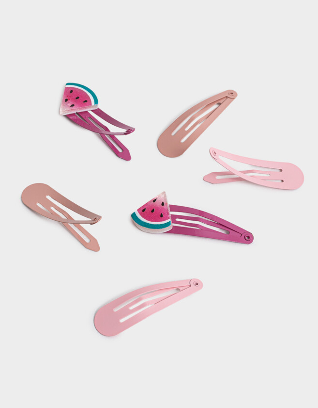 Hebillas Infantiles Set por 6 Set De Hebillas Tic Tac - Combinacion Tricolor