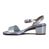Beira Rio Sandalia Casual Taco Medio Tira Ancha Y Pulsera C/ Broche Plata