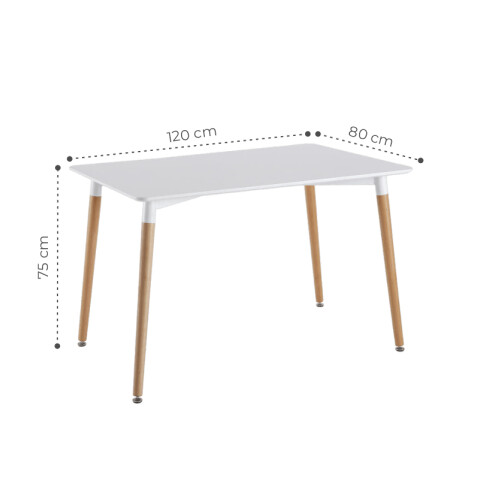 Mesa Eames Rectángular de Madera para Comedor o Jardín Mesa Eames Rectángular de Madera para Comedor o Jardín