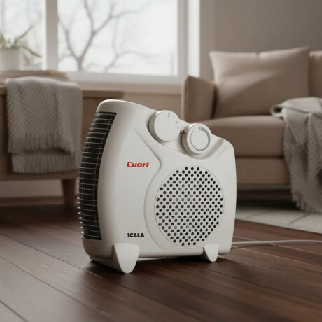 Caloventilador Piso 2 Niveles 2000W c/Termostato Cuori Scala Blanco