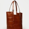 Shopper The Icon en cuero grabado big croco Cuoio