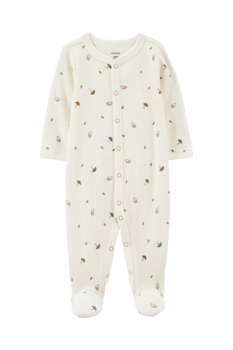 Pijama una pieza de algodón térmico, con pie, diseño setas Pijama una pieza de algodón térmico, con pie, diseño setas